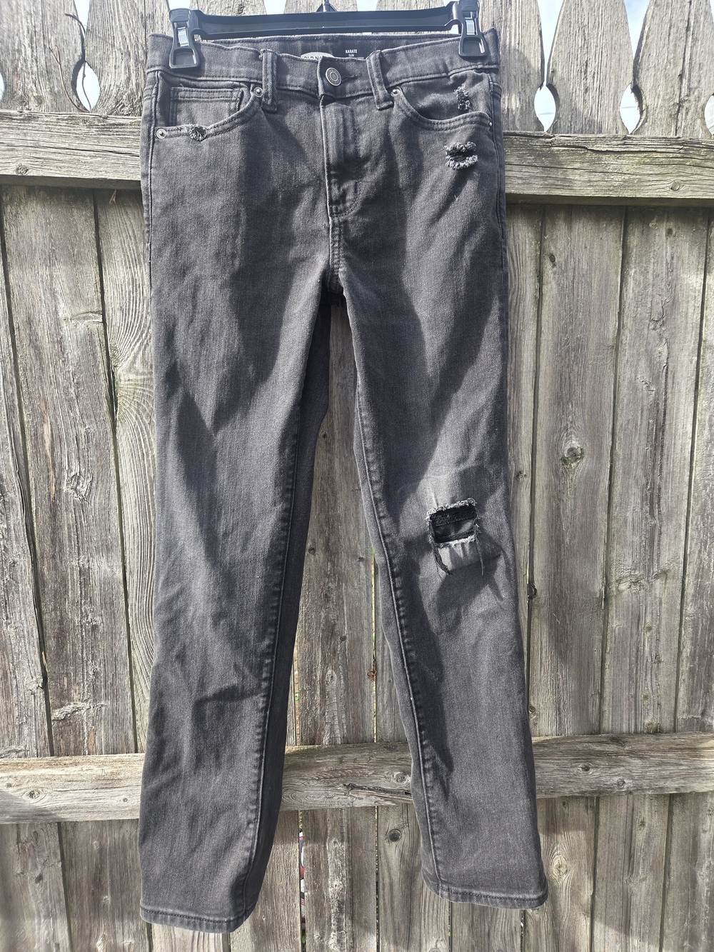 Old Navy Karate Slim Built-In Flex Jeans Distressed Skinny Black